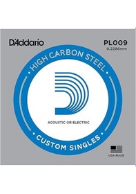 Resim D'addario Xspl009 Elektro Ve Akustik Tek Tel E-mi - Karbon Çelik 