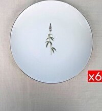 Resim Tabak Evi Porselen Natura Salkım Altın Yaldız Servis Tabağı 24.5 CM 6'lı 