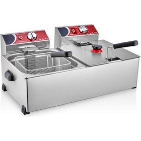 Resim KUTLU TİCARET Kutlu 8+8 Lt Fritöz (Gazlı) 