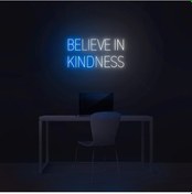 Resim Twins Led Believe In Kindness Yazılı Neon Tabela Mavi Model:model:36033366 Mavi 