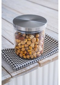 Resim Acar Pureline Metal Kapaklı Cam Kavanoz - 10 Cm Şeffaf 