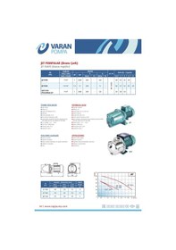 Resim Varan Jet 180b Kendinden Emişli / Jet Santrifüj Pompa 1 Hp/ 0.75 Kw, Monofaze 220 V, 42 Mss, 3 M3/h 