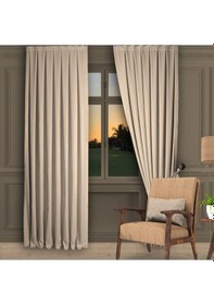 Resim Bej Ada Fon Perde Sık Pile 1'e 3 Pile-bej Bej 