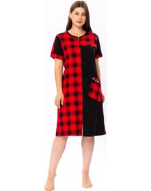 Resim Dınar Textıle Fermuarlı Ev Triko Bornozu 421639901 Kırmızı 