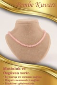 Resim OSMANLI DEĞERLİ TAŞ Sertifikalı Pembe Kuvars 6mm Kolye (DÜĞÜMSÜZ) 