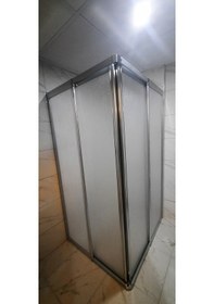 Resim Girayduşakabin 90x110 Parlak Profil Mika Kölşe Girişli Kabin Gümüş 