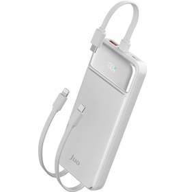 Resim Juo MT03276 10000 mAh 22.5 W Led Lightning- Type-C Kablolu Powerbank Beyaz 