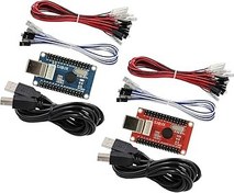 Resim SJ@JX Arcade Game 2 Player USB Encoder Code Board LED Power Light Zero Delay Gamepad Controller DIY Kit 13x Button Cable 4x Joystick Cable for Retro Pie PC MAME Raspberry Pi 