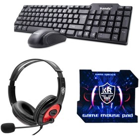 Resim VOOKA Togo Gamıng Set Gaming Oyun Seti Mikrofonlu Oyuncu Kulaklığı + Klavye + Mouse + Mouse Pad Set 4lü 