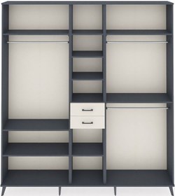 Resim Arges Dolap 10 Raflı 2 Çekmeceli 3 Askılı 220x30x243 Antrasit-antrasit/aytaşı Antrasıt/aytası 