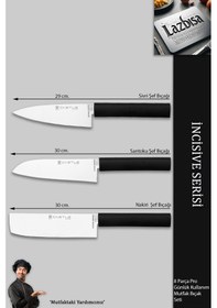 Resim İncisive Serisi Mutfak Bıçak Seti Et Sebze Şef Bıçağı 8li Mft-102 