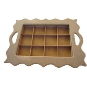 Resim Camlı Kare Bölmeli Tepsi T027 