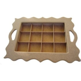 Resim Camlı Kare Bölmeli Tepsi T027 