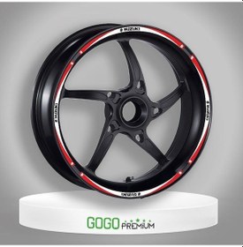 Resim Kırmızı Beyaz Suzukı Uyumlu Reflektörlü 1 Set Jant Şeridi 