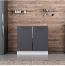 Resim Minar Mutfak Alt Modül 2k1r 90cm Dolap Beyaz/antrasit - A1 