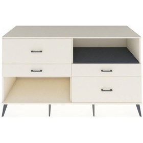 Resim Kronos Konsol Tek Raflı 4 Çekmeceli 176x59x99 Aytaşı-antrasit/ay Aytaşı-antrasit/aytaşı 