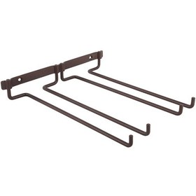 Resim Asılı Şarap Kadehi Rafı Metal Bar Çift Cam Şişe Tutucu Yukarı Ve Aşağı 