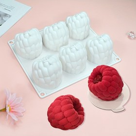 Resim YUHUPHYLLIC 6 Delikli Büyük Çilek Kek Kalıbı - DIY Yaratıcı Kullanım İçin Silikon Mousse ve Puding Kalıbı, Aromaterapi Mumları, Pişirme Aksesuarları İçin İdeal 