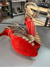 Resim bitangosu 7 bantlı yeni model salsa baçata latin dansları 6 cm kadeh topuklu dans ve salon ayakkabısı ROSE 