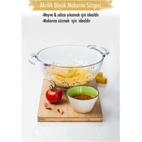 Resim Akrilik Şeffaf Makarna Süzgeçi & Sebze Meyve Süzgeçi - 9023906115853 Diğer 