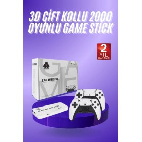 Resim gizmurstore 3D 4K HD 2.4G Game Stick 4K Ultra Hd Oyun Konsolu Çift Kollu 