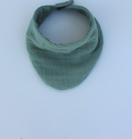 Resim elibaby %100 Pamuklu 8 Kat Muslin Kumaş Çift Çıtçıtlı Bebek Mama Önlüğü/ağız Mendili (Yeşil) 