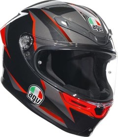 Resim AGV K6 S Motosiklet Kaskı Kapalı Kask Slashcut Black Grey Red S 