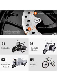 Resim 110 Db Motosiklet Alarmlı Disk Kilidi Hatırlatma Kablolu Yuvarlak Ve Düz Kilit 
