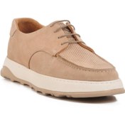 Resim AYAKMOD Premium 8212 M Bej Nubuk Hakiki Deri Erkek Sneaker 
