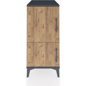 Resim Kronos Komodin 3 Raflı 2 Kapaklı 44X59X96 Antrasit-Çam 