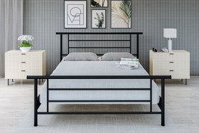 Resim ZAMBAK METAL KARYOLA, ÇİFT KİŞİLİK, SİYAH, 140X190 