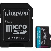 Resim Kingston Sdcg4-1tb 1tb Microsdxc Canvas Go Plus Gen4 200mb-s A2 U3 V30 Card + Adp Hafıza Kartı 