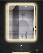 Resim Toprak dekor 50*70 Kumlamalı Günışığı Ledli Banyo Aynası 