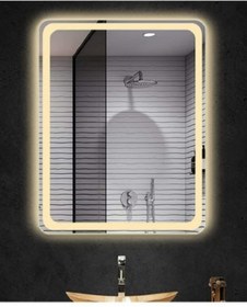 Resim Toprak dekor 50*70 Kumlamalı Günışığı Ledli Banyo Aynası 