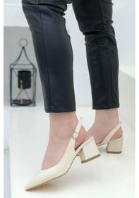 Resim Ayakcenter 24-590 Krem-cilt Ayışığı 6cm Topuklu Kadın Ayakkabı 001 