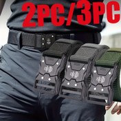 Resim 2 adet/3 adet Erkek Kanvas Kemer, Spor Kanvas Kemer, Rahat ve Moda Kemer, Taşınması Kolay, Evrensel, Çok Fonksiyonlu Taktik Naylon Kemer - Açık Hava Sporları ve Eğitim İçin Tasarlanmış, Kanvas Dokuma Nefes Alabilen Kemer, Hızlı Çıkarma Tasarımı, Rahat ve Dayanıklı, Moda ve Çok Fonksiyonlu 