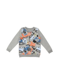 Resim Denokids Sevimli Arabalar Gri Erkek Çocuk Sweatshirt Gri 