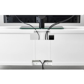 Resim Tv Sehpası, Beyaz, 120x40x48 Cm, Lappvıken, Stubbarp, Fren Raylı Beyaz 