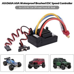 Resim Aubyhe 60a Metal Fırçalı Esc, 5v/2a Bec, 2s Lipo/6-8s Nimh İle Uyumlu, Rc Araba Ve Bot İçin Su Geçirmez, Çoklu Korumalı Siyah 
