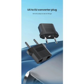 Resim Derwell Priz Dönüştürücü Amerikan-Türkiye Şarj Çevirici Adaptör Priz Dönüştürücü Fiş Çevirici Siyah 1 Adet 