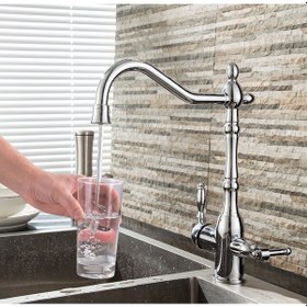 Resim Mutfak Eviye Bataryası Krom Dual Flow Su Arıtma Çıkışlı Krom B04 