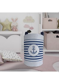 Resim Mekta Home Bebek Ve Çocuk Odası Denizci Çapa Desenli Oyuncak Sepeti Renkli Çok Renkli 