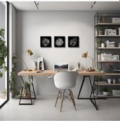 Resim Özel Tasarım Metal Tablolar Boho Yaprak Boho Leaf Metal Duvar Tablosu Doğal 