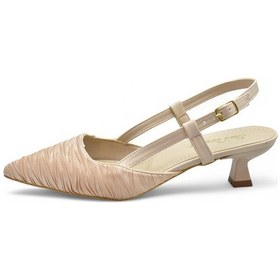 Resim 9827 Kadın Topuklu Ayakkabı 4 Cm Abiye Düğün Nişan Kına Gecesi Ayakkabısı Bej 