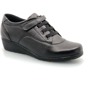 Resim KCMN Berfilla Cırtlı Oxford Klasik Kadın Ayakkabı SİYAH 