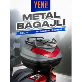 Resim Wogen WG39 Sırt Dayamalı Premium Metal Bagajlı Çanta (Nardo Gri) + Karbon Dizlik Hediyeli 