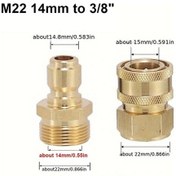 Resim Fochsia 1 Set M22 14mm 3 8 Ağır Hizmet Pirinç Hızlı Bağlantı Seti Yüksek Basınç Hortum Kelepçesi 15mm Dişli Sızdırmaz 