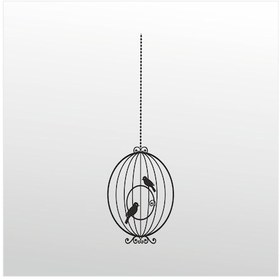 Resim Folyo Sticker Kuş Kafesi Adkpquy762 50cm Uzunluk Siyah 