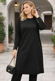 Resim Fresh&Moda Kadın Mevsimlik Petek Desen Uzun Büyük Beden Triko Kazak 