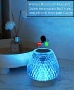 Resim TECHNOMEN Kristal Şarjlı Masa Lambası 7 Renk Gece Lambası Bluetooth Hoparlör Dokunmatik Stereo Sd Kart 